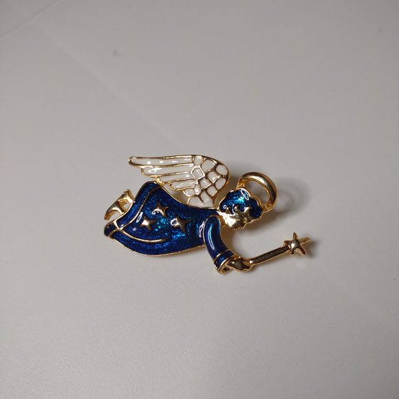 Blue Angel With Star Wand Brooch - Picture 6 of 7